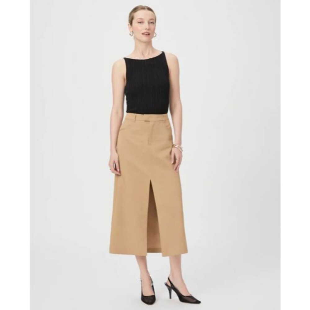 Paige Women's Skirt Maureen Trouser Midi Skirt in Sandstone size 2